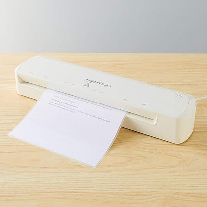 Amazon Basics 12-Inch Thermal Laminator Machine, Easy to Use for Home Office or School,White