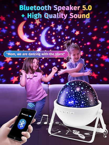 Star Projector for Kids Room, 15 Colors+Bluetooth Music Star Night Light Projector for Bedroom,360°Rotating+AUTO Timer Kids Night Light, Remote Star Projector Lights for Bedroom,Boy Girls Baby Gifts