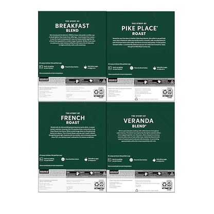Starbucks K-Cup Coffee Pods, Starbucks Blonde, Medium and Dark Roast Hot or Iced Coffee, Variety Pack, 96 Keurig Pods