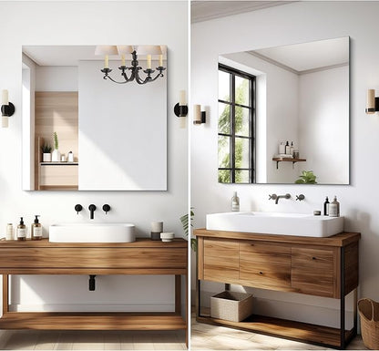 CILIBER Frameless Wall Mirror, 36x36 inch Square Bathroom Mirrors for Wall, Upgraded Shatterproof Vanity Mirror Over Sink with Polished Edge for Bathroom,Bedroom,Living Room and Entryway
