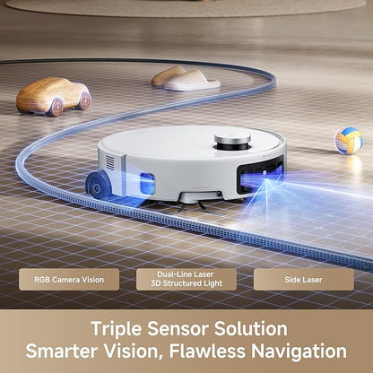 Mova Z60 Ultra Roller SA Robot Vacuum and Mop, 26,000Pa Suction, Warm Water Mopping & Extending Roller, All-in-One Hand-Free Station, Triple Anti-Tangle Mechanisms, Auto Carpet Shield, Voice Control