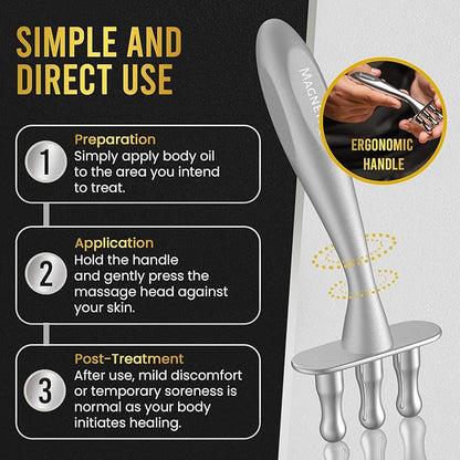 MagnetRX® Magnetic Therapy Massage Fork – Multi–Functional Magnetotherapy Pen for Emotion Code Magnets, Meridian Massage Tool & Body Healing Magnets – Magnetoterapia Fisioterapia Portatil Aparatos