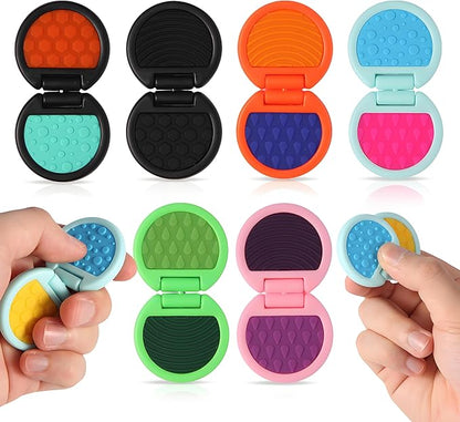 Fidget Toys Adults, Sensory Toys for Kids with Autism, Anxiety Relief Items for ADHD Stress Relief, Texture Worry Stone for Teens & Flip Slider - Treasure Box Toys for Classroom (6pcs)