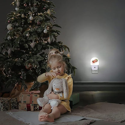 YESPOAK Night Light,Strawberry Berry Flower Night Lights Plug Into Wall Dusk to Dawn Sensor for Bedroom,Bathroom and Living Room for Women/Girls Gifts
