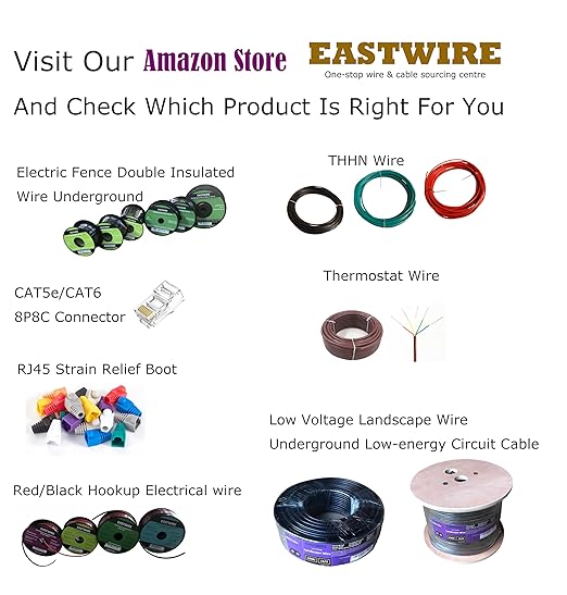 EASTWIRE 18/8 50ft Thermostat Wire, Solid Copper Wire, 18 Gauge Conductor, ETL Listed CL2 Power Limited Circuit Cable for Indoor/Outdoor Low Voltage Applications Use,Brown (18/8, 50ft)