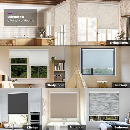 Astomi Motorized Roller Shades for Windows, Blackout Automatic Blinds, Smart Blinds, Voice Control, Work with Alexa, Google, Custom Size,Vinyl-Classic Black