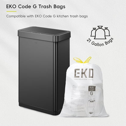 EKO Mirage X 80 Liter / 21.1 Gallons Motion Sensor Trash Can, Automatic Large Kitchen Trash Can Touchless, Stainless Steel, Matte Black