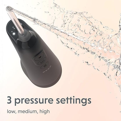 Ordo Water Flossers for Teeth, Cordless IPX7 Waterproof Oral Irrigator, 3 Pressure Settings, Portable, Rechargeable Electric Sonic Flosser, Dental Professional Recommended, Charcoal Grey