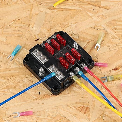 haisstronica 330PCS Heat Shrink Fork Spade Connectors #10 Waterproof Marine Grade Fork Terminal Connectors U-Type Blue Red Yellow 22-10 Gauge