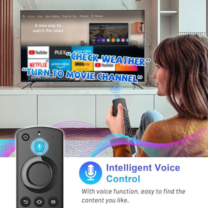 Replacement Voice Remote Control for All-Insignia-FireSeries & TV Stick(2nd/3rd Gen/4K Select/Plus/Lite/4K Max)/NS-RCFNA-21 Remote for Pioneer/Hisense/Omni-FireSeries Smart TV 3rd Gen and Cube