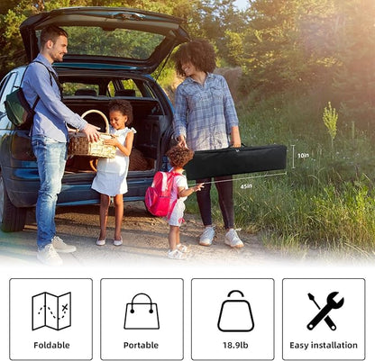 Projector Screen with Stand, Wootfairy 180 inch Portable and Foldable Projection Screen 4K HD 16:9 Rear Front Wrinkle-Free Movie Screen with Carry Bag for Indoor Outdoor Home Theater Backyard Cinema