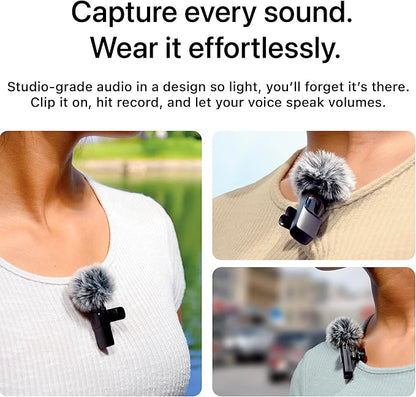 Mini Mic Pro (Latest Model - Wireless Microphone for iPhone, iPad, Android, Lavalier Microphone for Video Recording - iPhone Mic Crystal Clear Recording with USB-C (with Charging Case)