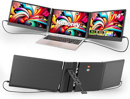 New Upgraded Laptop Screen Extender Portable Monitor, 1080P FHD IPS Screen, Monitor Extender for Laptop, Fit for 13-17" Laptops, Plug & Play Compatiable with Windows/Mac/Android/Switch (14 inch)