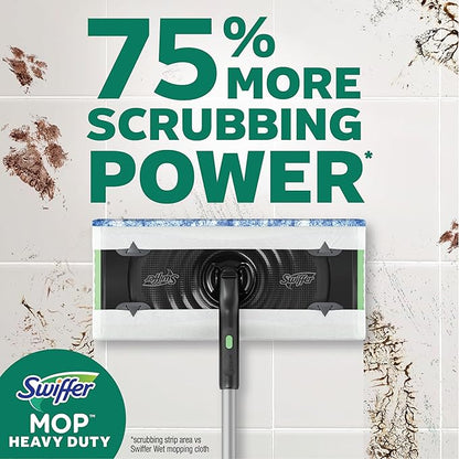 Swiffer Sweep & Mop Deluxe 2-in-1 Floor Mopping and Sweeping Kit, Multi-Surface Kit for Floor Cleaning, Includes 1 Sweeper Device, 5 Heavy Duty Dry Sweeping Cloths, 6 Heavy Duty Wet Mopping Cloths