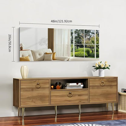 CILIBER Frameless Mirror, 20x48 Inch Bathroom Mirrors for Wall, Rectangle Bathroom Vanity Mirrors with Polished Edge, Hangs Horizontally or Vertically for Bathroom, Bedroom and Living Room