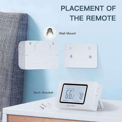 Wireless Thermostat for House, SENSTREE Remote Temperature Controller, Temperature Control Plug, Support Heating/Cooling Mode, for Window A/C, Fan, Space Heater,in Home,Baby Room, Attic, Garage