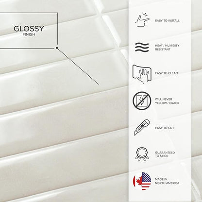 SMART TILES Peel and Stick Backsplash - 5 Sheets of 11.43" x 9" - 3D Adhesive Peel and Stick Tile Backsplash for Kitchen, Bathroom, Wall Tile