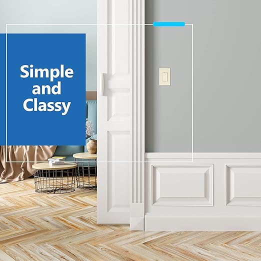 LIDER Minimalist Design Matte Finish Lighted 4-Way Decorator Light Switch, Four Way Frameless Rocker Switch, Residential/Commercial Grade, 15A 120V/277V, UL Listed, LS15-4W-LA, Light Almond