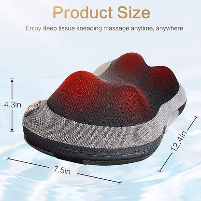Papillon Shiatsu Back Massager with Heat, Deep Tissue Massage Pillow for Neck,Shoulder,Foot & Lower Back Pain Relief,Electric Kneading Massager for Home, Office, Car-Gifts for Mom, Dad, Men, Women