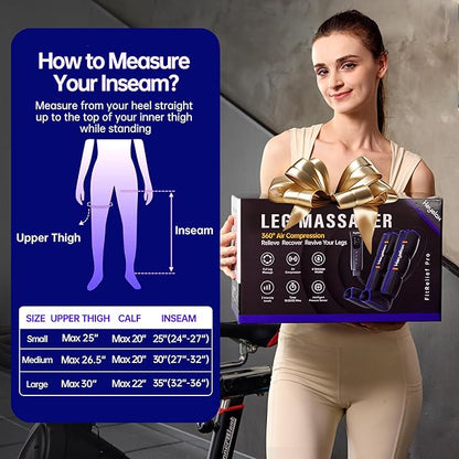 Heyelax Leg Compression Massager for Circulation and Pain Relief FSA, Recovery Boots Sleeve for Fast Therapy, Full Leg Massager as Ideal Gifts for Women Men (Small)