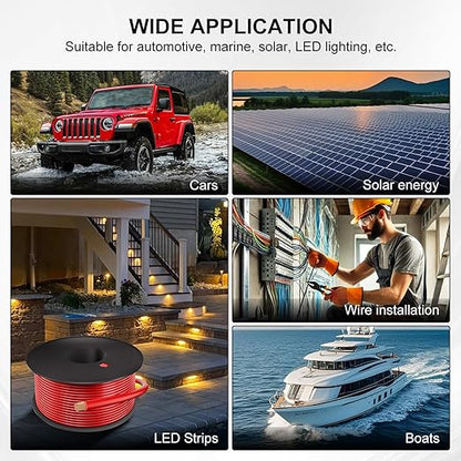 18 Gauge Electrical Wire 2 Pack Total 300ft-Black 150 ft and Red 150 ft Soft Flexible Copper-Clad Aluminum(CCA) 18 AWG PVC Wire for Lamp, Household Appliances RC Toys, Models, Auto, Electronics
