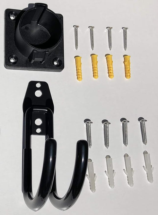 PRIMECOMTECH EV Charger Holster & Hanger J1772 EV Charger Holder Wall-Mount Electric Vehicle Holster Connector Nozzle + Hanger Dock (Holster + Hanger)