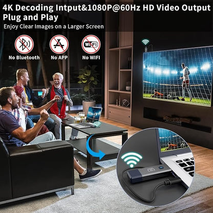 Wireless HDMI Transmitter and Receiver 328ft/100m Extender 4K Decode Input 1080P Output Plug&Play Low-Latency Dual-Band 2.4G/5.8G for Video and Audio to Monitor from PC/Projector/TV Box