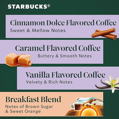 Starbucks K-Cup Coffee Pods, Starbucks Blonde, Medium, Dark Roast and Flavored Hot or Iced Coffee, Variety Pack, 40 Keurig Pods