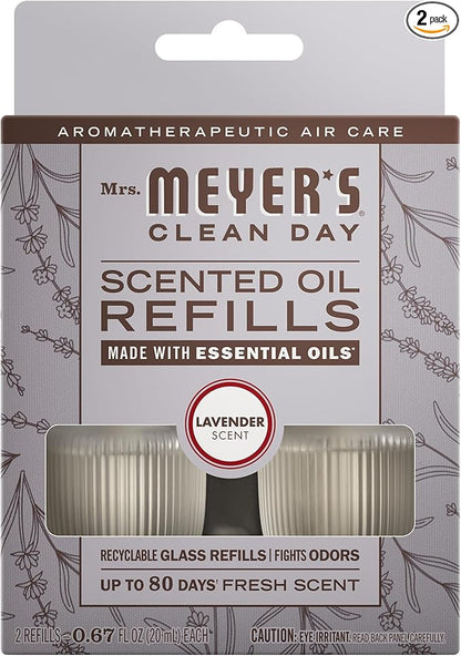 MRS. MEYER'S Clean Day Scented Oil Refills, Lavender, Contains 2 .67 fl oz Refills