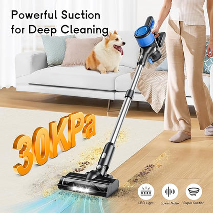 BSNAW Cordless Vacuum Cleaner for Home, 8-in-1 Lightweight Stick Vacuum with 45Mins Runtime, Powerful Suction, Anti-Tangle, Rechargeable Cordless Vacuum for Hardwood Floor Carpet Pet Hair, N502