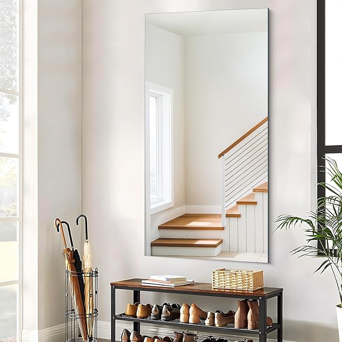 CILIBER Frameless Mirror, 30x60 Inch Large Bathroom Mirrors for Wall, Upgraded Shatterproof Rectangle Vanity Mirror Over Sink with Polished Edge for Bathroom,Bedroom,Living Room and Entryway
