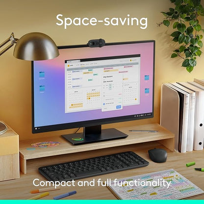 Logitech K250 Bluetooth Keyboard with Numpad, Easy Connectivity, Compact Wireless Keyboard Made with Recycled Plastic, Spill-Resistant, Comfortable Keys - Windows/MacOS - Graphite