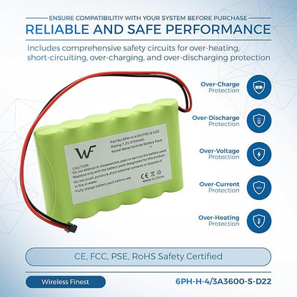Replacement Battery+Tool for ADT DSC IMPASSA 9057 SCW9055 SCW9057 BH7236-SS 17000145 17000152 Wireless Home Security System Alarm Control Panel DSC 6PH-H-4/3A3600-S-D22, Fix Low Battery Power Issue