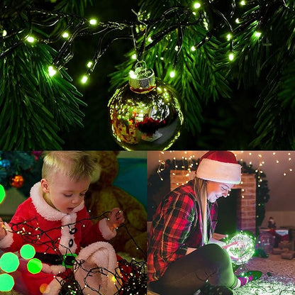 HOME LIGHTING 200 LED 66FT Christmas String Lights, St Patricks Day Fairy Lights with 8 Lighting Modes, String Mini Light Plug in for Indoor Outdoor Tree Garden Wedding Party Decoration, Green