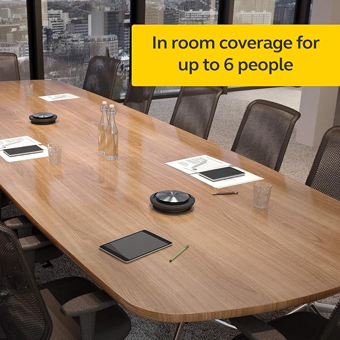 Jabra Speak 710 MS Wireless Bluetooth Speakerphone with Link 370 USB Adapter – Portable Conference Speaker for Holding Meetings Anywhere with Immersive Sound - Certified for Microsoft Teams