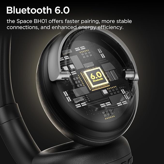 Hybrid Active Noise Cancelling Headphones: Wireless Over Ear Bluetooth 6.0 Headphones, 120H Playtime Lightweight Bluetooth Headset with Mic, Hi-Fi Deep Bass, Foldable for Travel, Work, Home Office