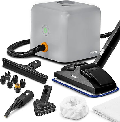 Dupray Neat Plus Steam Cleaner with 17-Piece Accessory Kit. A powerful multi-purpose steamer designed for deep cleaning floors, upholstery, grout, and more. *Kills 99.9% of Bacteria & Viruses