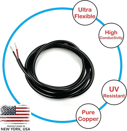 NATIONAL Wire & Cable – 16 AWG 2-Conductor Premium Copper Wire, 500 ft, Stranded | Made in USA, Heavy-Duty Flexible Jacket | LED, Lights, DIY Projects, Low Voltage Wiring, Indoor and Outdoor Use