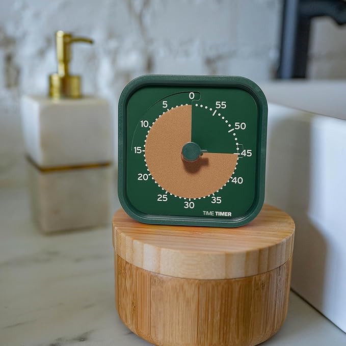 Time Timer MOD Home - Metallic Series - Individual Sized 60 Minute Visual Countdown Timer for ADHD, Adults, Students, and Pomodoro with Silent Operation (Metallic Forest)