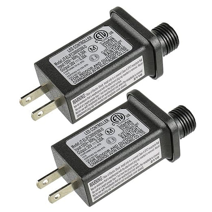 SIGANDG 30V 9W LED Transformer Replacement Class 2 Power LED Controller with 8 Modes Supply for Christmas String Light Inflatable Decorations IP44 Waterproof Low Voltage Transformer(2 Pcs)
