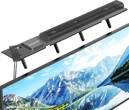 Soundbar Mount, No Drilling Steel TV Top Shelf Fits Most of Sound Bars Up to 15 Lbs, Universal Sound Bar TV Mount Bracket, Sound Bar Stand Compatible with Samsung, Sony, LG,Bose, 33.8x4.7inch