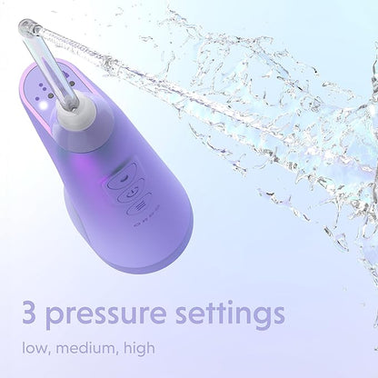 Ordo Water Flossers for Teeth, Cordless IPX7 Waterproof Oral Irrigator, 3 Pressure Settings, Portable, Rechargeable Electric Sonic Flosser, Dental Professional Recommended, Pearl Violet