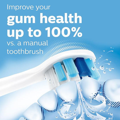 Philips Sonicare Compact Flosser 1000, Blue, ProtectiveClean 5300 Rechargeable Electric Toothbrush and 2PK Compact Nozzle Bundle