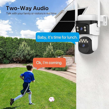 VSTARCAM 2K Dual Lens Security Camera Outdoor WiFi Camera for Home Security Home Survaillance Outdoor, 2.4G WiFi PTZ 2-Way Audio Auto Tracking Night Vision 360° View Cloud/SD Storage IP66 Weatherproof