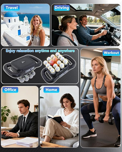 16-Head Massage Gun, Deep Tissue Percussion Massager with 9 Modes & 9 Intensities, 2600mAh Battery Back Bassager for Pain Relief Deep Tissue for Muscle Pain Relief in Back, Legs, Shoulders