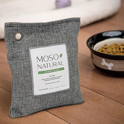 Moso Natural Air Purifying Bag 200g | HGTV Editor's Pick | Premium Bamboo Charcoal Odor Absorber for Home & Car | Closet Odor Eliminator & Car Air Freshener | Long Lasting Charcoal Bags Cover 90sqft