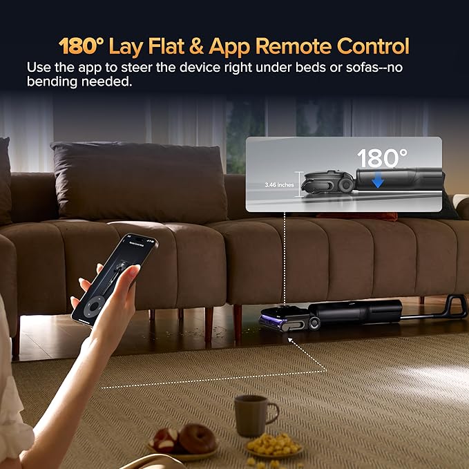 roborock F25 Ultra Steam Wet Dry Vacuum Cleaner, 356°F Steam Mop & 187°F Hot Water Cordless Vacuum Mop All in One, Floor Washer with Blue Light, 194°F Self-Cleaning, 180° Lay-Flat, AI Assitant Wheels