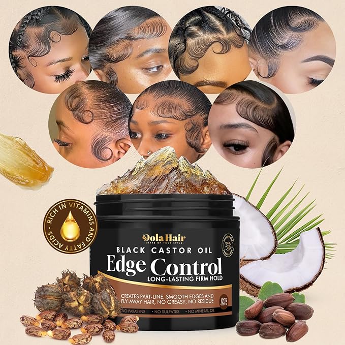 Edge Control Gel for 4C Hair Braiding Hair Gel Firm Hold, Hair Styling Wax Non-Greasy No Flaking 4.2 Oz