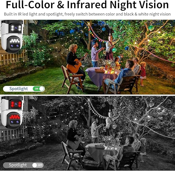 VSTARCAM Three-Lens Security Camera,2K Outdoor Camera,Human Detection,Home Security Cameras Outdoor,Night Vision,Siren & Spotlight Alarm,Two Way Audio,Local & Cloud Storage,10x Zoom