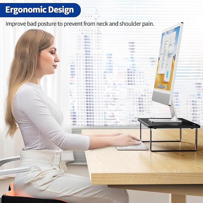 BESIGN MS01 Monitor Stand Riser, Height Adjustable Laptop Stand, Computer Monitor Stand for Monitor, Computer,Laptop,Printer (Black)